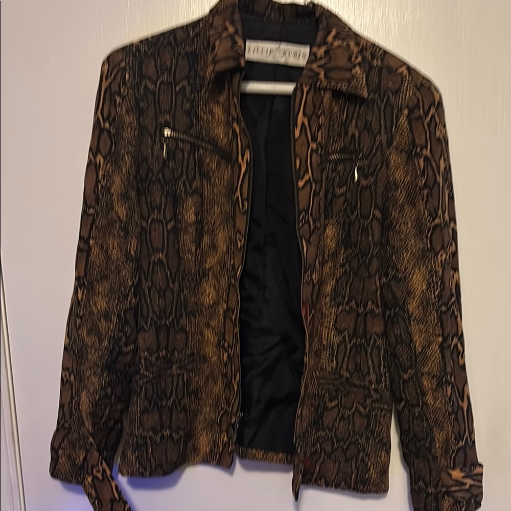 The Kooples Brown Snake Print Jacket